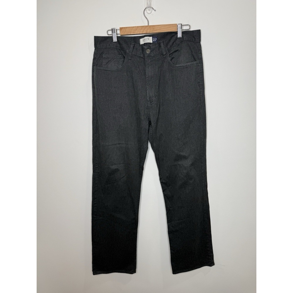 Vintage Y2K GAP‎ Boot Fit Stretch Chino Pants Mens 35x33 Black VTG Denim Casual